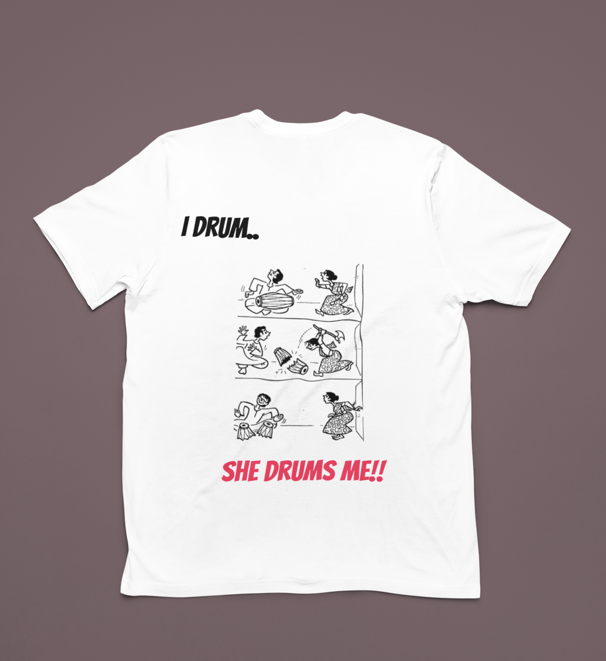 Unisex 7.5 oz Heavyweight Tee - I Drum She Drums